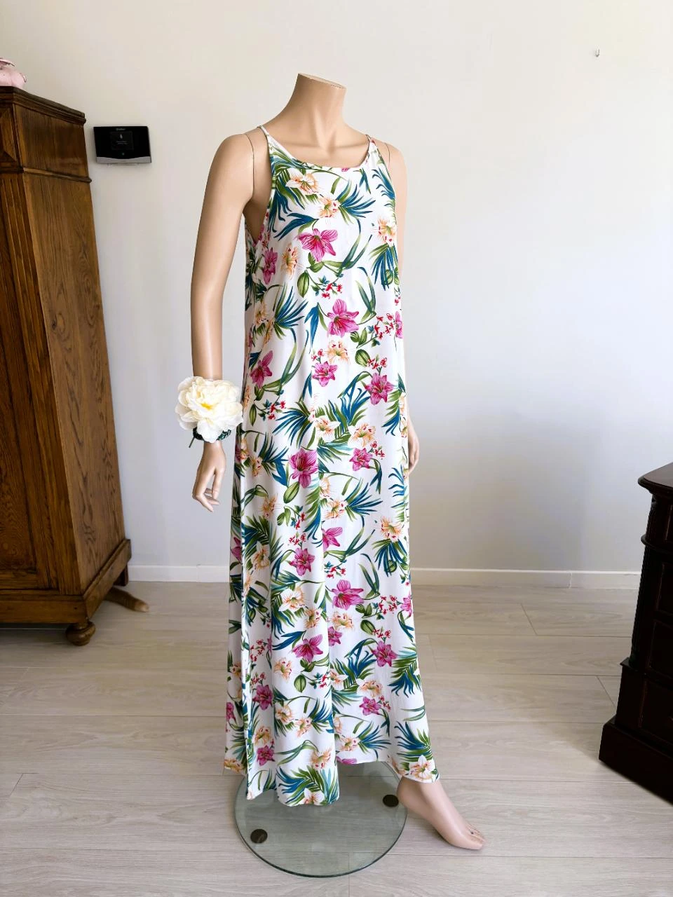 Vestido longo tropical da Queen's – estampa floral colorida – tamanho M – photo 3